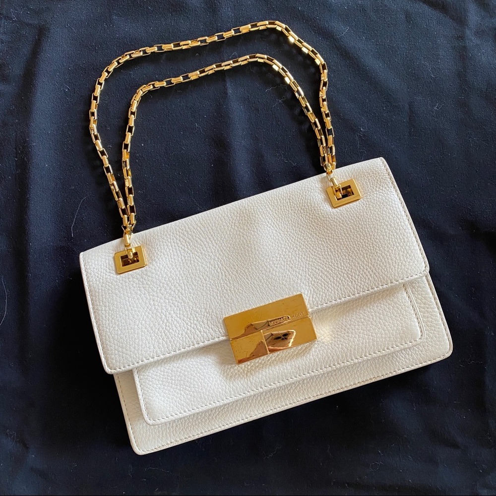 Michael Kors ivory off white leather purse